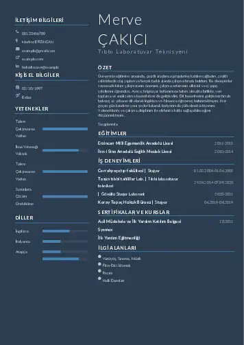 Laboratuvar Teknisyeni Cv Örnekleri cv indir